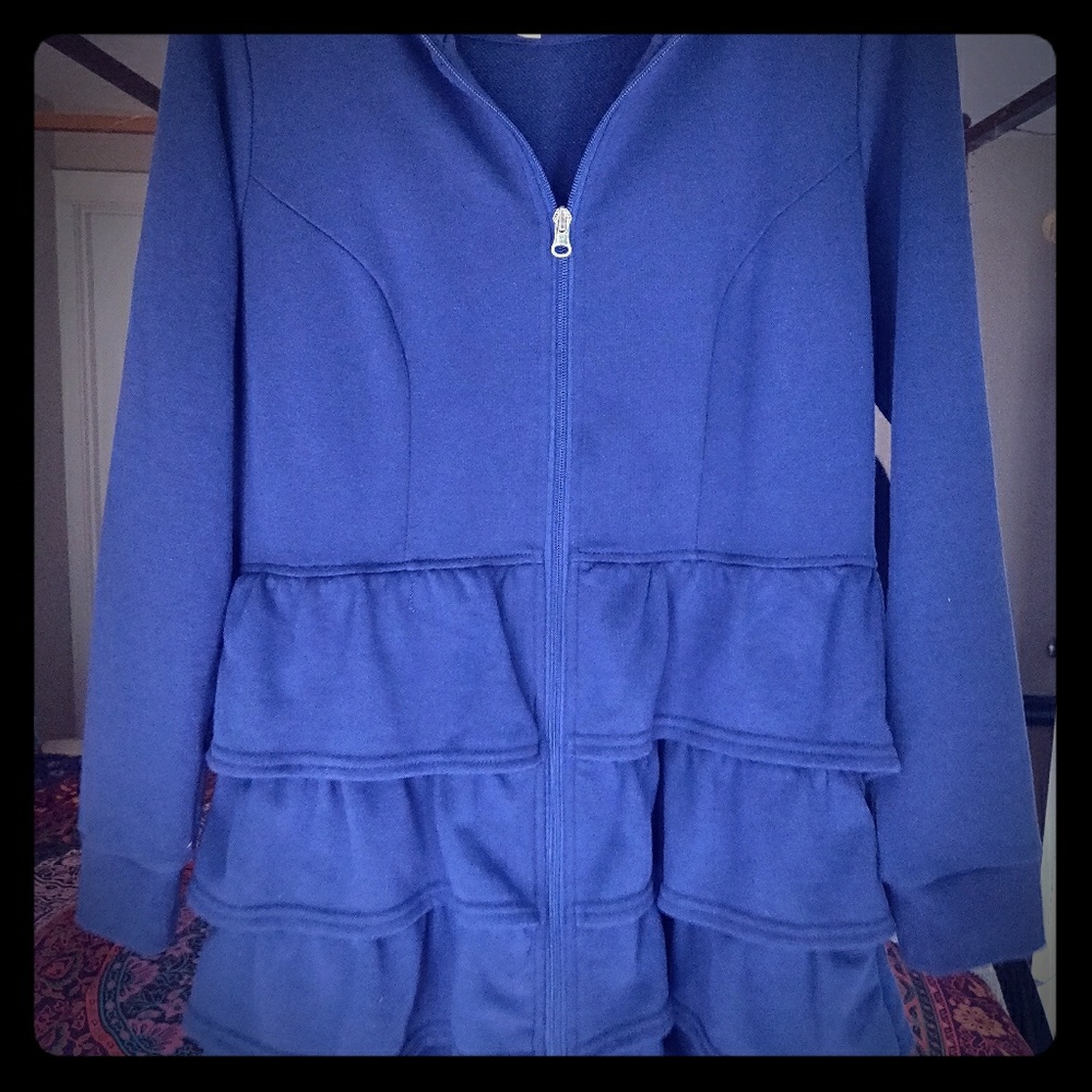 Modcloth long ruffle skirt hoodie L